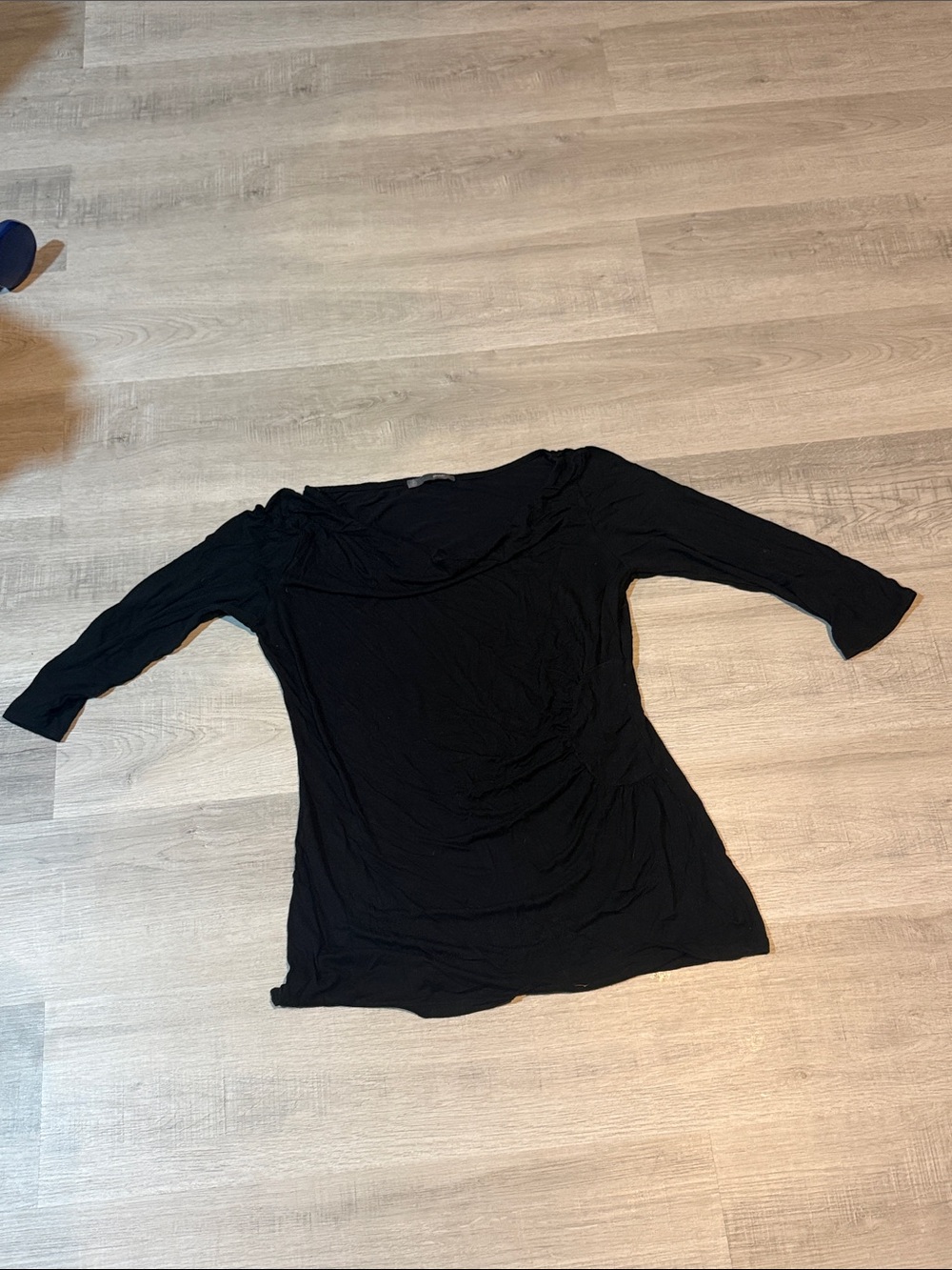 Smart Set Black Scoop Neck 3/4 Sleeve Tee
